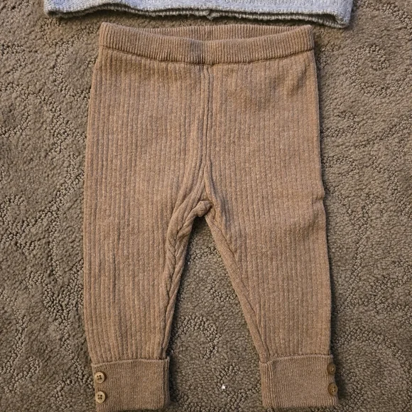 Zara Baby Boy Rib Knit Leggings & Knit Sweater with Bobbles